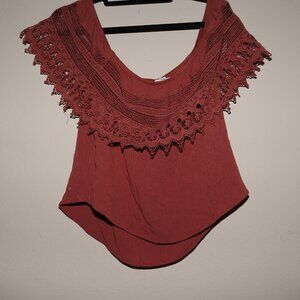 GUC - Socialite Off-Shoulder Top - Red Clay - Size S